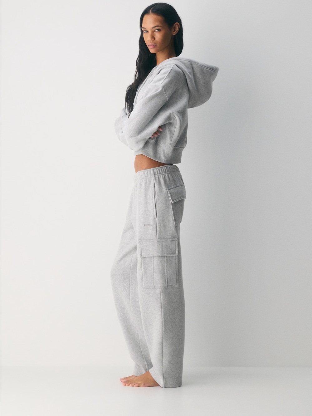 Arizitzia Cozy Sweatfleece Mega Cargo Sweatpant X-Small